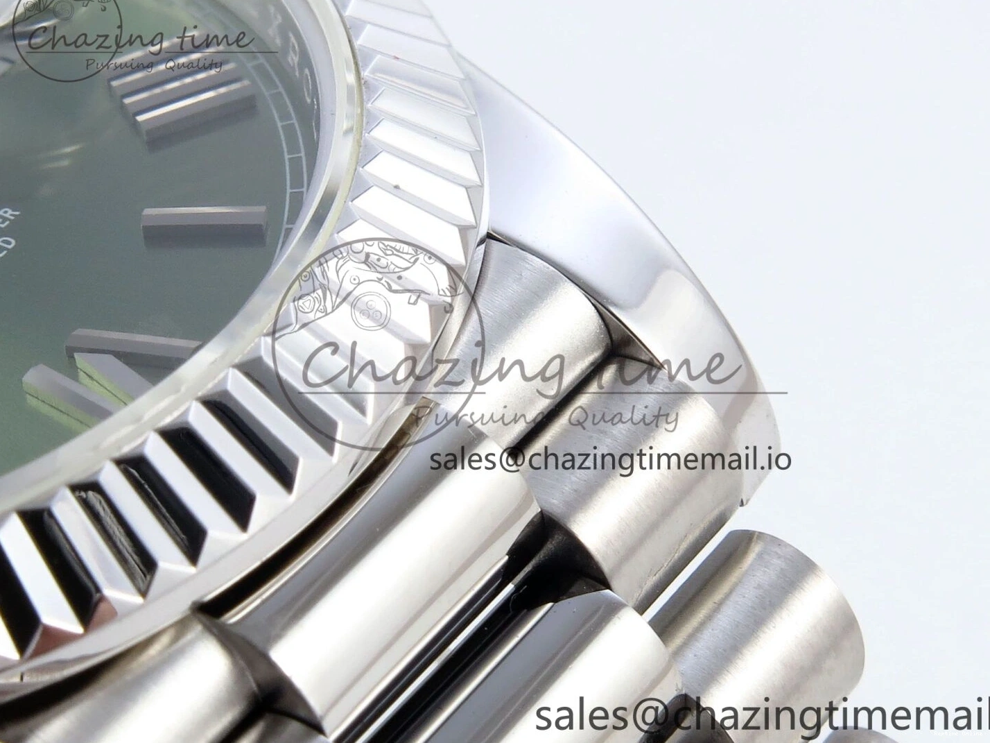 0113 Tailored Day Date 40 SS 228239 KF 1:1 Best Edition Green Roman Dial on President Bracelet VR3255 (Gain Weight) 826